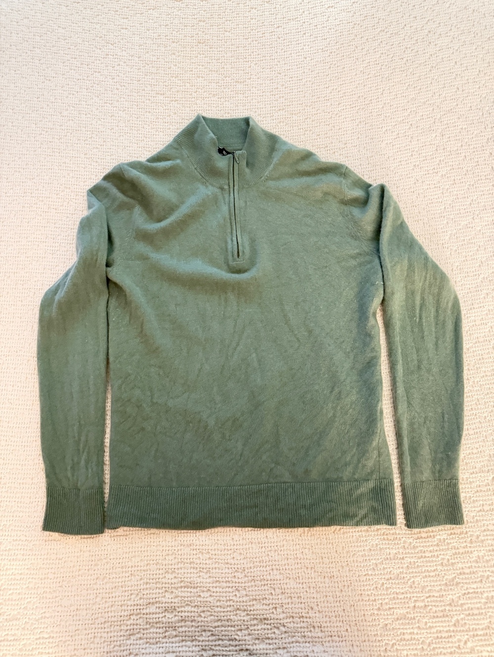 The Men's Store Sage Quarter-Zip Sweater